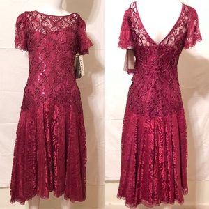Vintage Holiday Dark Red After Dark Cocktail dress 8 NWT